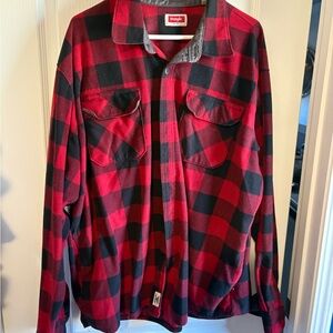 Wrangler Men's Bold Red and Black Checkered Shirt